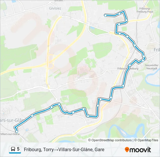 5 Bus Line Map