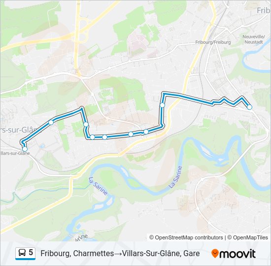 5 Bus Line Map