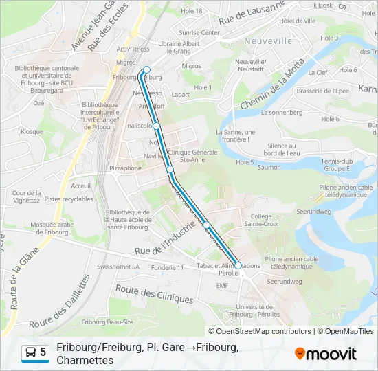5 Bus Line Map