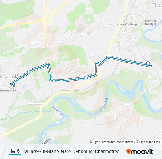 5 Bus Line Map