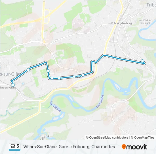 5 Bus Line Map