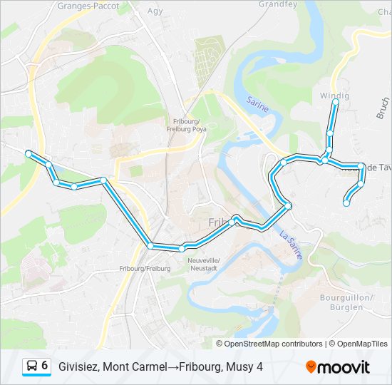 6 bus Line Map