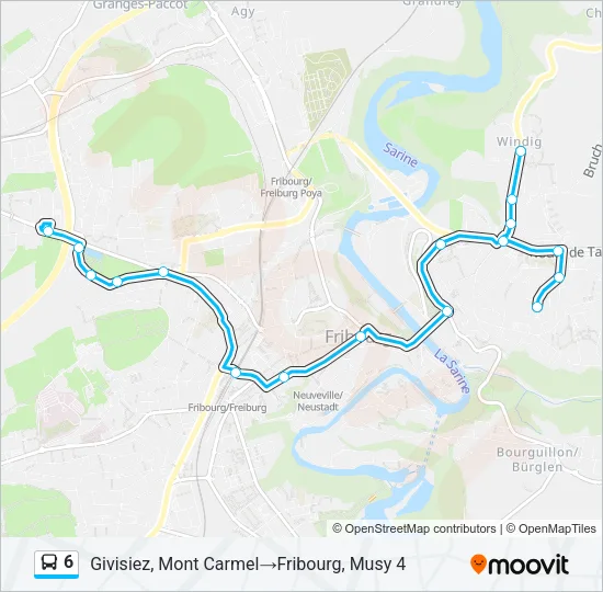 6 Bus Line Map