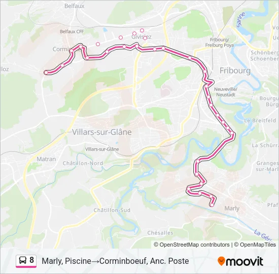 8 Bus Line Map