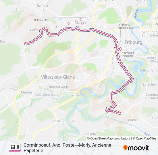 8 Bus Line Map