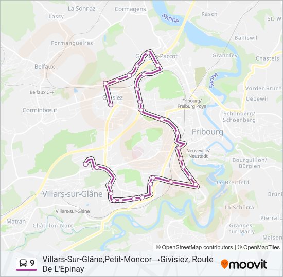 9 Bus Line Map