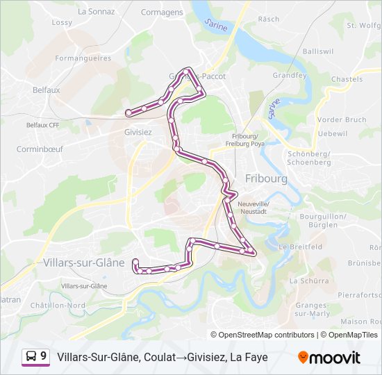 9 Bus Line Map