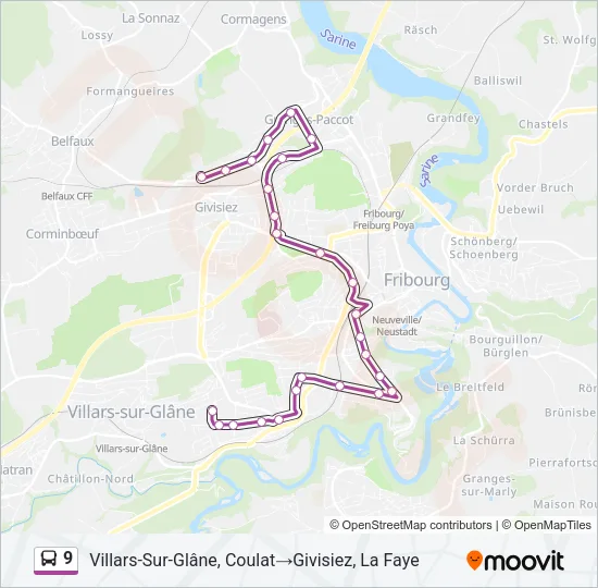 9 Bus Line Map