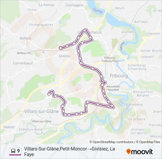 9 Bus Line Map