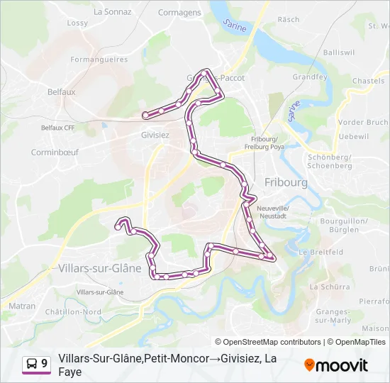 9 Bus Line Map