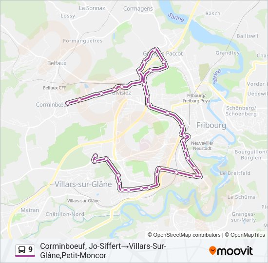 9 Bus Line Map