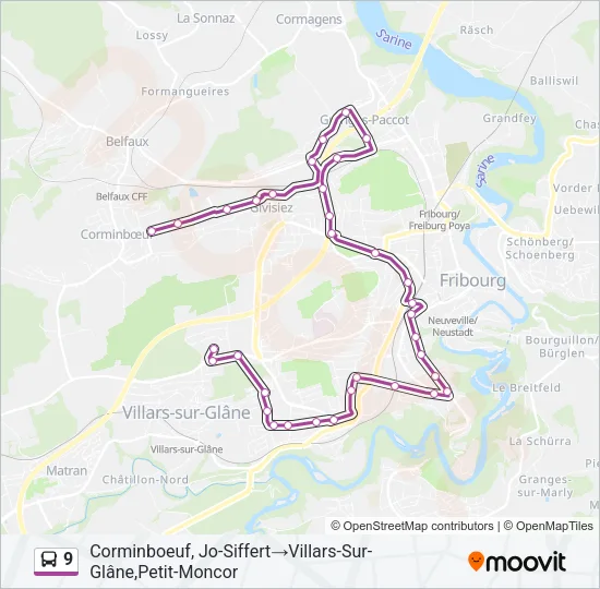 9 Bus Line Map