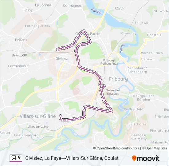 9 Bus Line Map