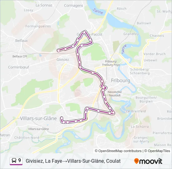9 Bus Line Map