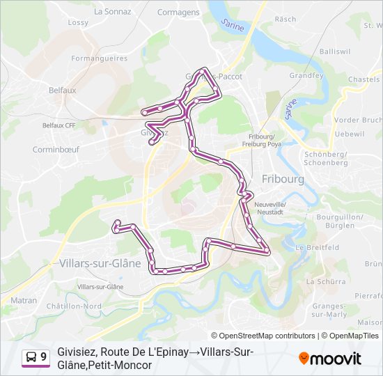 9 Bus Line Map