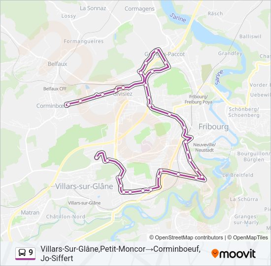 9 Bus Line Map