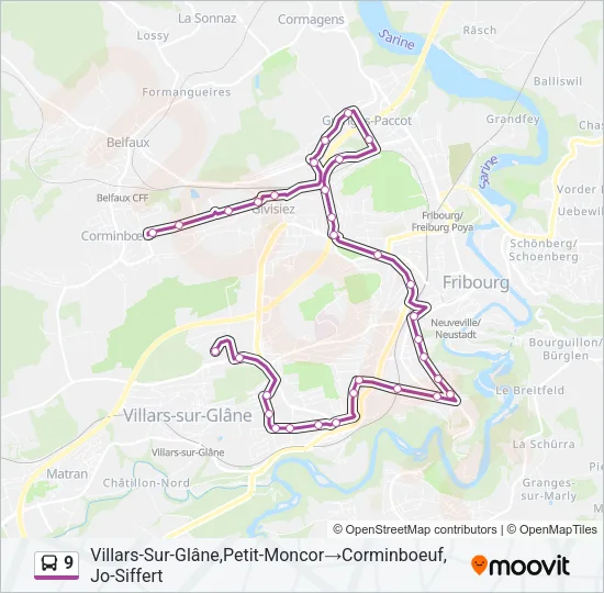 9 Bus Line Map