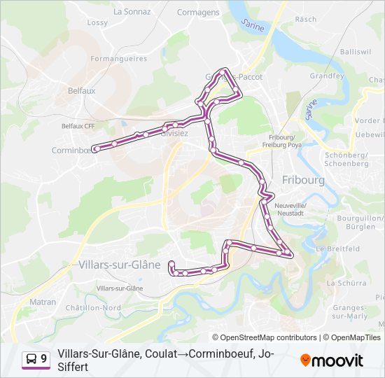 9 Bus Line Map