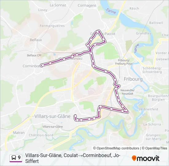 9 Bus Line Map