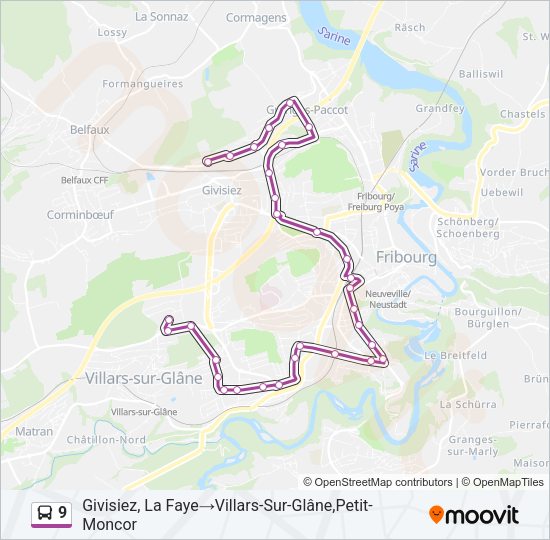 9 Bus Line Map