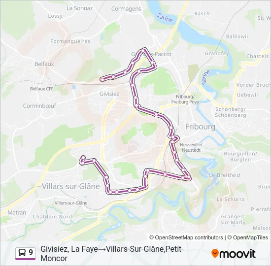 9 Bus Line Map