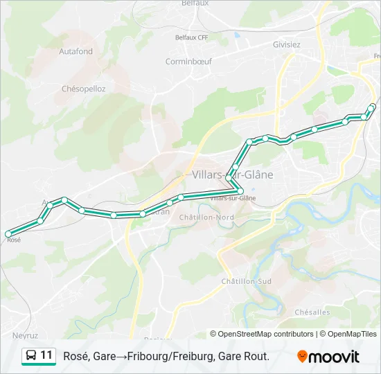 11 Bus Line Map