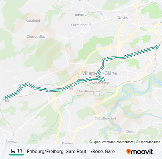 11 Bus Line Map