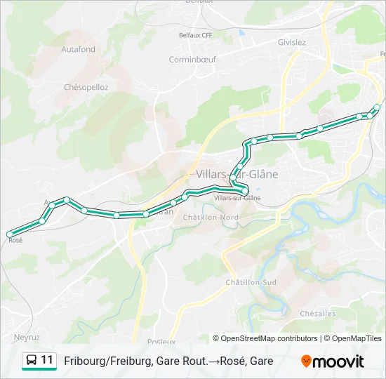 11 Bus Line Map