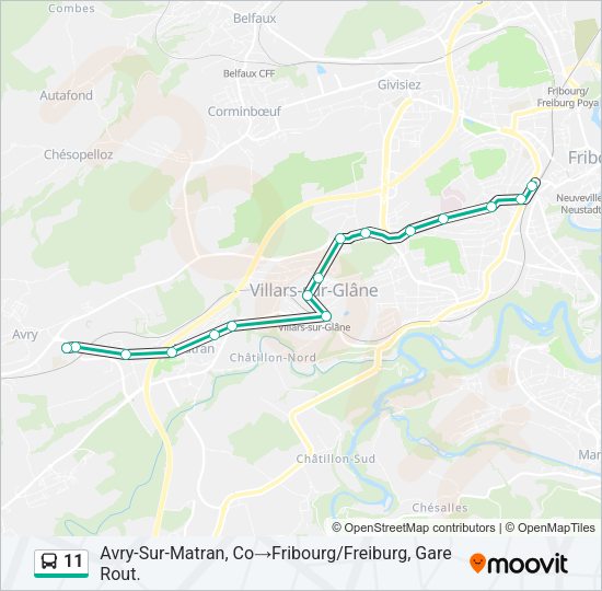 11 Bus Line Map