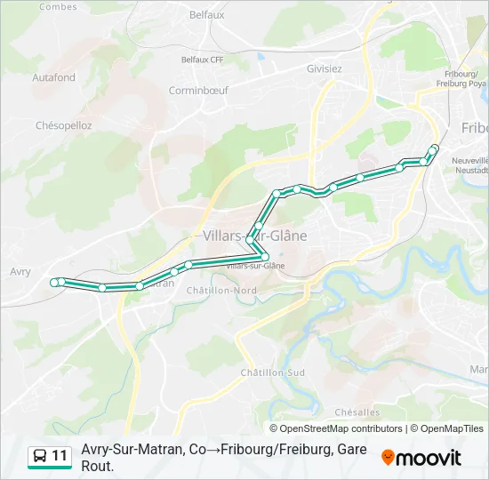11 Bus Line Map