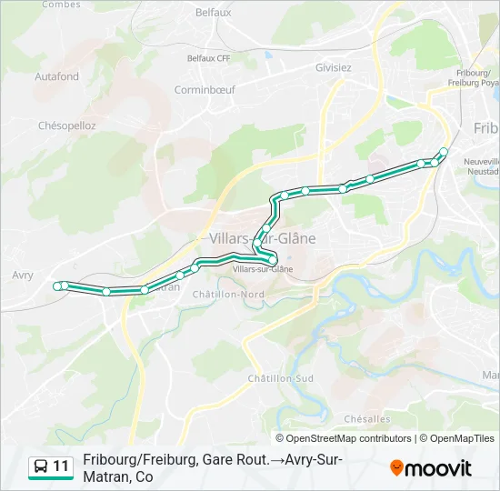 11 Bus Line Map