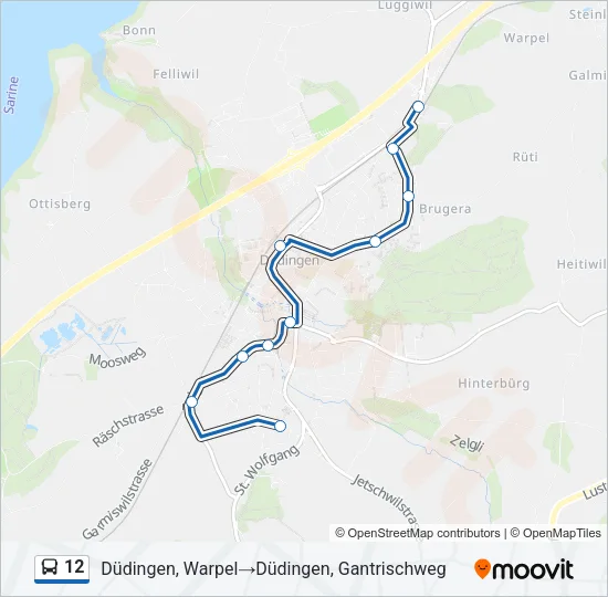 12 Bus Line Map