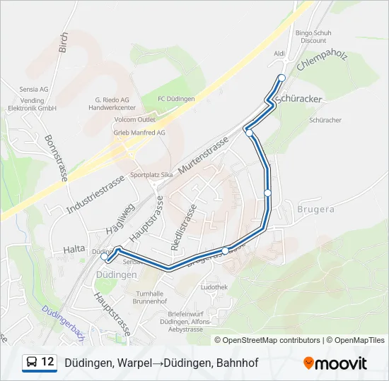 12 Bus Line Map