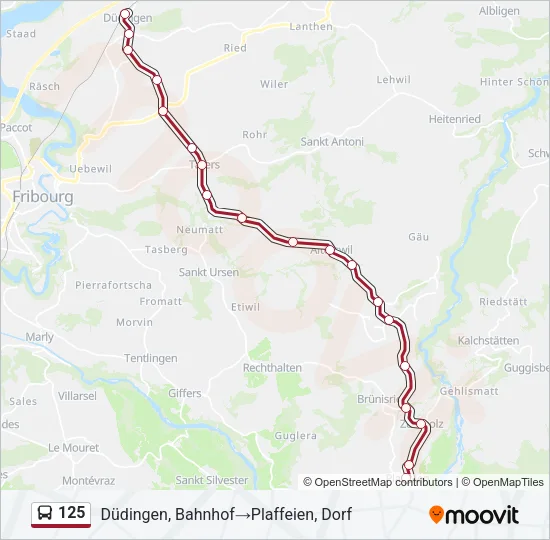 125 Bus Line Map