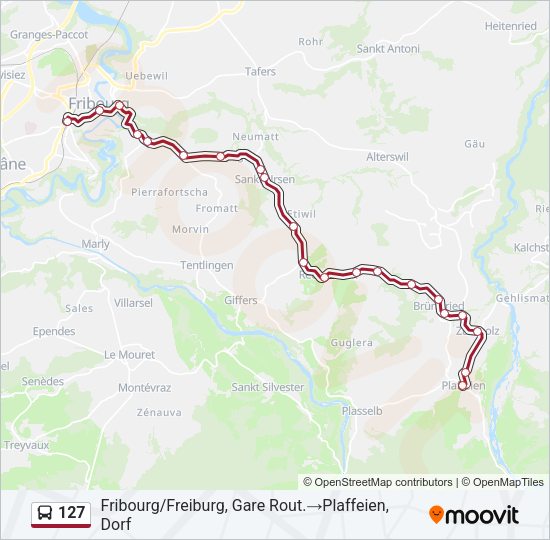127 Bus Line Map