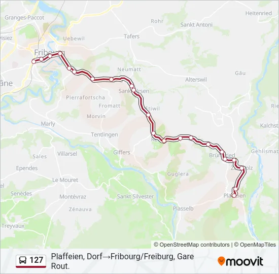 127 Bus Line Map