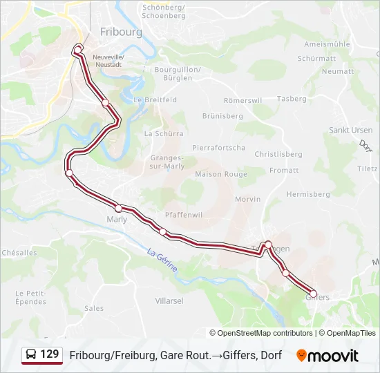129 Bus Line Map
