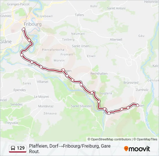 129 Bus Line Map