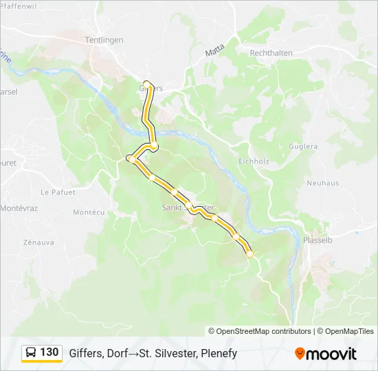 130 Bus Line Map