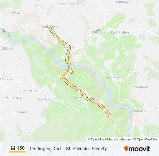 130 bus Line Map