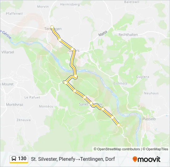 130 Bus Line Map