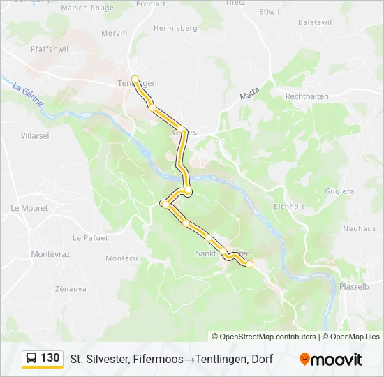 130 Bus Line Map