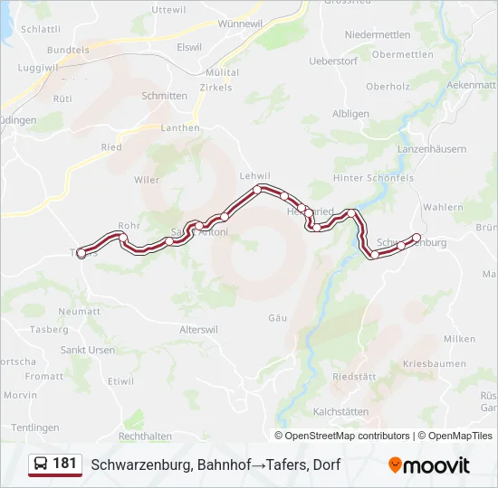 181 Bus Line Map