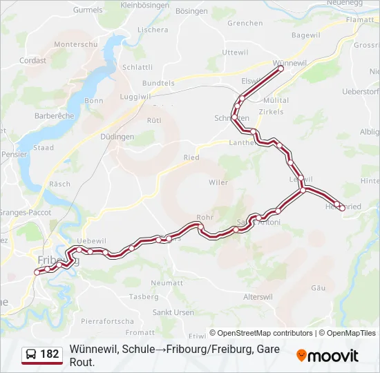 182 Bus Line Map
