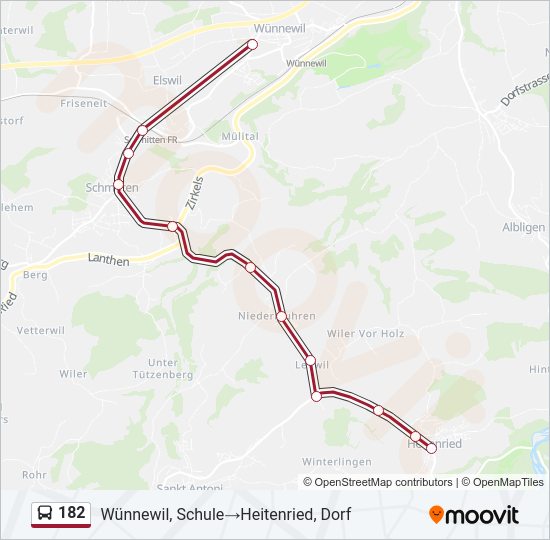 182 Bus Line Map