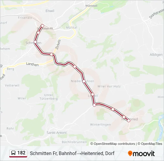 182 Bus Line Map