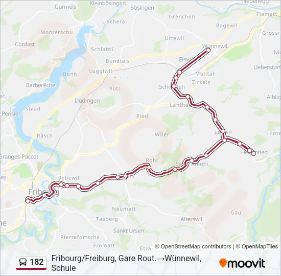182 Bus Line Map