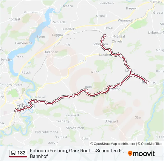 182 Bus Line Map
