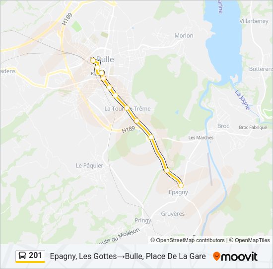 201 Bus Line Map