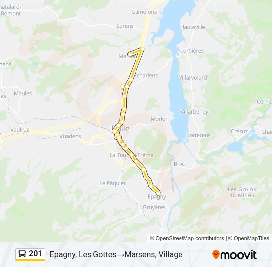 201 Bus Line Map